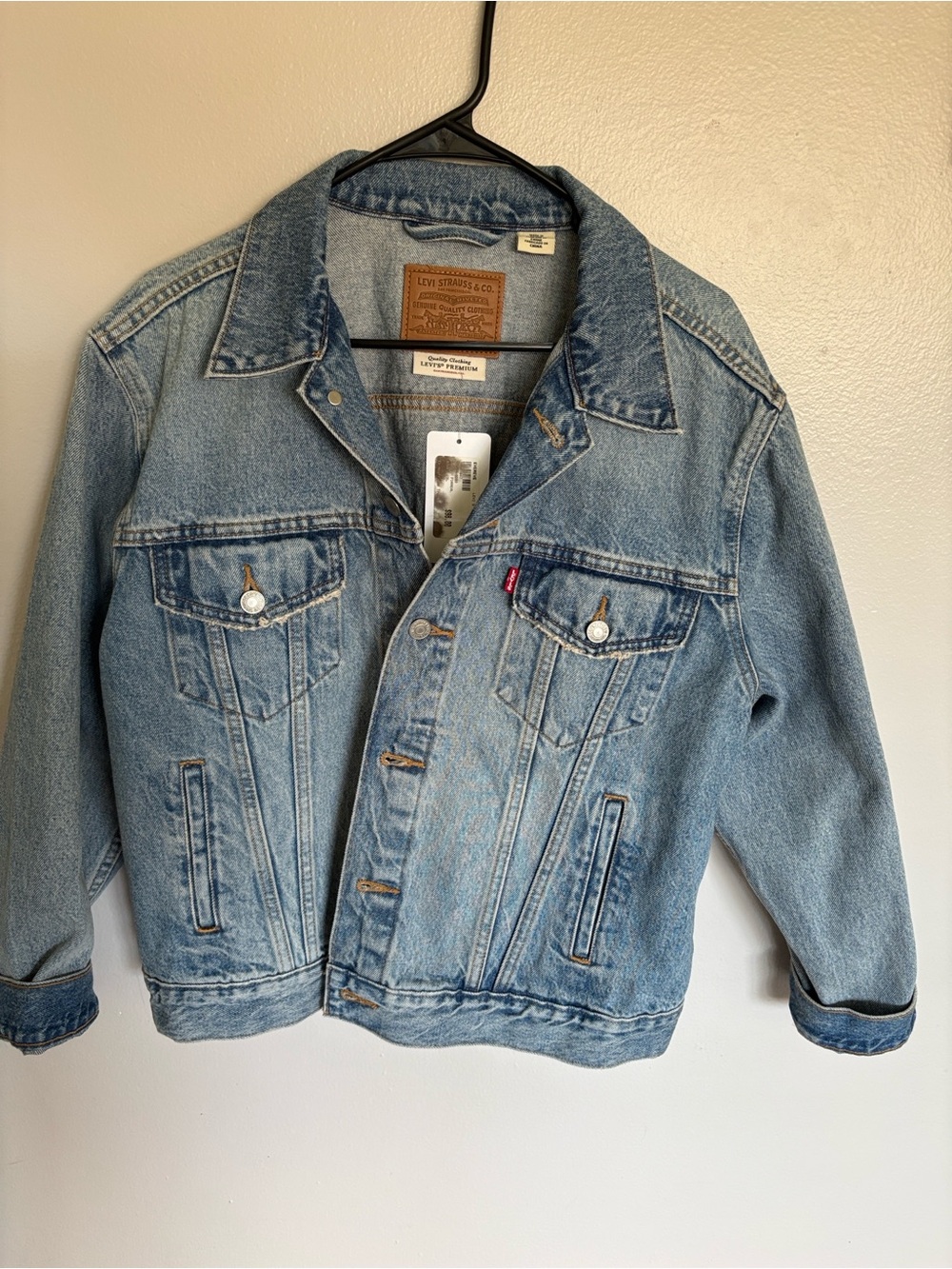 Levi's Light Blue Denim Trucker Jacket with Red Tab